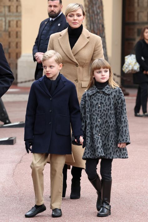 Princess Charlene makes her glamorous 2024 debut for the annual circus parade | Tatler Fürstin Charlene, Navy Coat, Prince Rainier, Princess Grace Kelly, Princess Caroline Of Monaco, Beige Coat, Monaco Royal Family, Caroline Of Monaco, Charlene Of Monaco