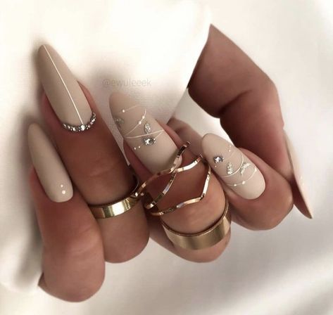 Witch Nails, Boho Nails, Fancy Nails Designs, Blush Nails, Nail Design Ideas, Nails Manicure, Crystal Nails, Elegant Nails, Luxury Nails