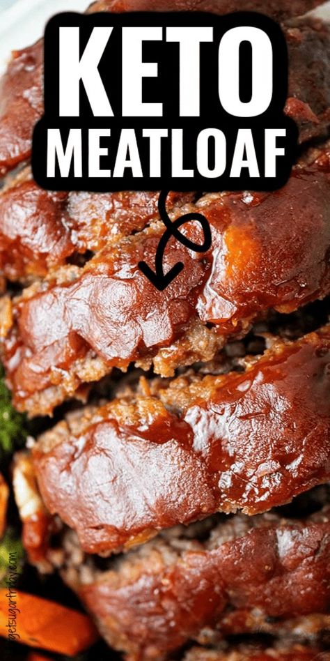 Comfort food gets a low carb makeover with this Keto Meatloaf recipe! Each tasty slice of this easy keto dinner recipe contains only 2g net carbs. Meatloaf Recipes Keto Low Carb, Best Keto Meatloaf Recipes, Keto Dinner With Hamburger, Low Carb Meatloaf Recipes Easy, Hamburger Meat Carnivore Recipes, Keto Meatloaf Recipes Easy, Carnivore Meatloaf Recipe, Low Carb Meatloaf Recipes, Carnivore Meatloaf