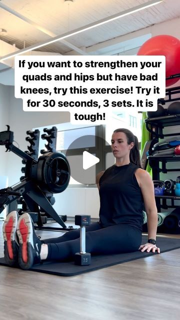 Elise | Fitness Professional on Instagram: "Try this exercise to strengthen your hips and quads if you have bad knees! 🔗 in b!o for full workouts! #hipmobility #badknees" Beginner Quad Exercises, Quad Exercises For Bad Knees, Quad Strengthening Exercises, Quad Strengthening, Quad Workout, Bad Knee Workout, Core Strengthening, Bad Knees, Quad Exercises