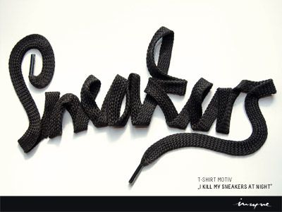 "I kill my Sneakers at Night" | Designer: Robert Hellmundt Shoe Logo Design, Web Typography, Creative Typography Design, Sneaker Posters, Minimalist Font, Trendy Fonts, Graphic Design Fonts, Creative Typography, White Platform