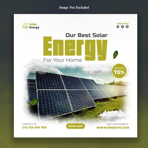 Renewable and clean solar energy social ... | Premium Psd #Freepik #psd #house #energy #business #real-estate Solar Social Media Post, Renewable Energy Poster, Solar Energy Design, Post Template Design, Graphic Design Posters Layout, Posters Layout, Social Media Post Template, Poster Layout, Graphic Inspiration