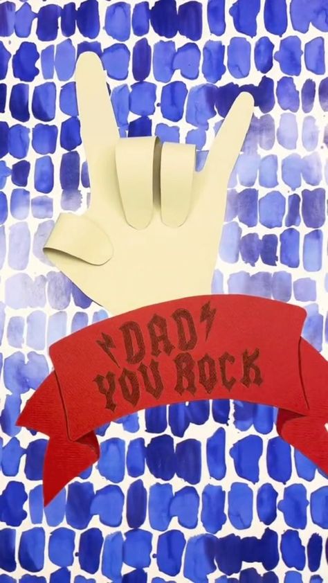 Rock And Roll Crafts, Father’s Day Art Projects, Handprint Fathers Day, Valentines Art For Kids, Dad Crafts, Recreation Therapy, Paper Crafts Card, Valentines Art, Love You Dad