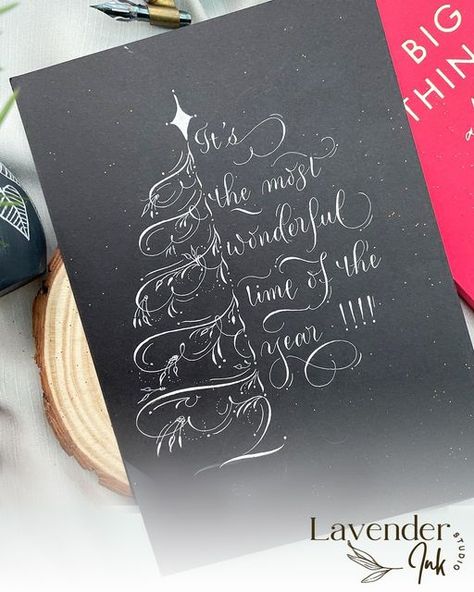 Gouri Mahajan | Pune Engraving & Calligraphy Specialist on Instagram: "There’s just something special about calligraphed Christmas cards, isn’t it? DM me to place your orders for Personalized Christmas Greeting Cards. Last date to place your orders is 23rd December -- Follow @lavenderinkstudio to learn more about Calligraphy and Engraving. . . . . . #ChristmasCards2022 #ChristmasGreetingCards #HandmadeChristmasCards #ChristmasCalligraphy #ChristmasCards2022 #CalligraphyChristmas #CustomChrist Christmas Calligraphy Ideas, Christmas Calligraphy Cards, Xmas Calligraphy, Holiday Card Calligraphy, Hand Lettered Christmas Cards, Calligraphy Drawings, Calligraphy Holiday Cards, Calligraphy Flourishes, Calligraphy Christmas Cards