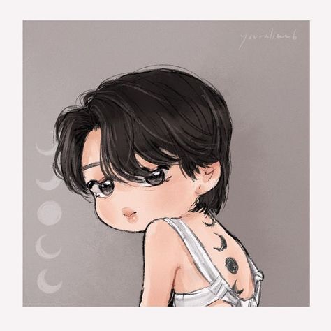 Bts Chibi Cute Jimin, Jimin Chibi Cute Fanart, Jikook Love, Cartoon Photo, Jimin Fanart, Jimin Wallpaper, Cute Cartoon Drawings, Bts Aesthetic Pictures, Bts Chibi