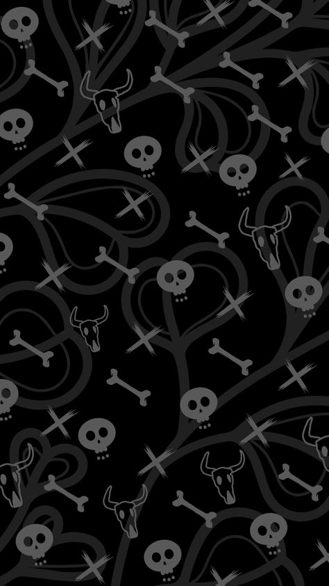 Pattern Wallpaper Dark, Dark Pattern Wallpaper, Skull Pattern Wallpaper, Dark Pattern, Wallpaper Dark, Skull Pattern, Pattern Wallpaper, Bones, Design Ideas