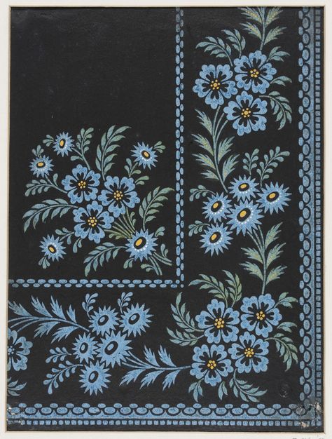 Textile Design | Engelhardt | V&A Explore The Collections Design Print Layout, Chinese Prints, Mughal Art Paintings, Tattoos With Kids Names, Color Drawing Art, Floral Textile, Textile Prints Design, Border Embroidery Designs, Border Embroidery