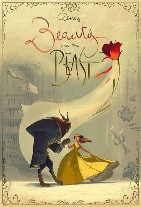 This is a piece I did for the Gallery Nucleus exhibition “An Art Tribute to Disney’s Beauty and the Beast” ( see all contributions HERE !) Fera Disney, Disney Poster, Beast Movie, Beauty And The Beast Movie, The Beast Movie, Animation Disney, Disney Fanart, Disney Posters, Tale As Old As Time