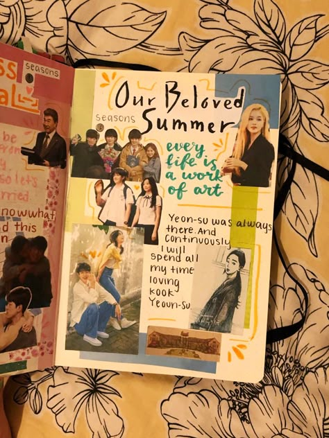 Our Beloved Summer K-Drama in my film and tv show journal Our Beloved Summer Journal, Our Beloved Summer Aesthetic, Kdrama Journal Ideas, K Drama Journal, Tv Show Journal, Kdrama Scrapbook, Kdrama Aesthetics, Kdrama Journal, Drama Journal