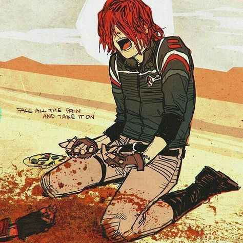 Mcr Fanart, Party Poison, Mcr Memes, Emo Memes, Emo Art, I Love Mcr, Frank Iero, Emo Bands, Gerard Way