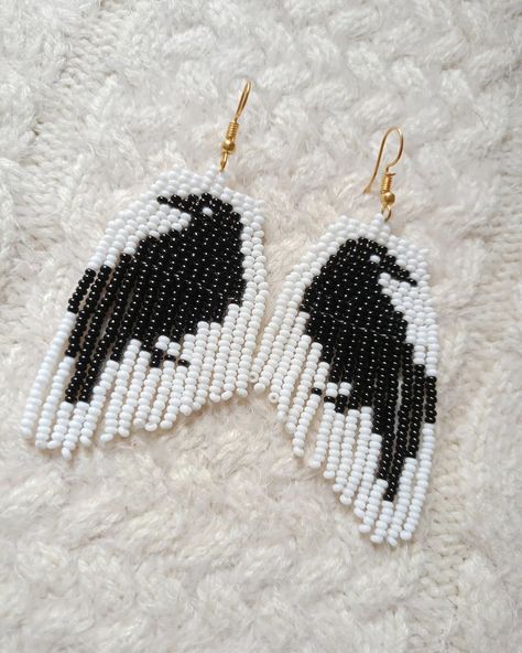 African Earrings, April 15, Handcrafted Earrings, Seed Bead Earrings, Brick Stitch, Elegant Accessories, Bead Earrings, Ravens, Ethical Fashion