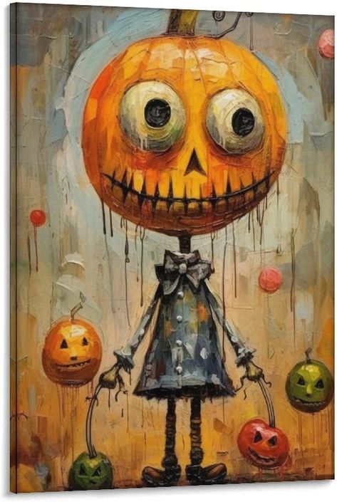 Iisrar Halloween Pumpkinhead Painting, Spooky Digital Poster, Dark Academia Print, Orange Printable Decor Canvas Wall Art Print Poster For Home School Office Decor Frame 12x18inch(30x45cm) : Amazon.ca: Home Candy Corn Painting On Canvas, Candy Corn Painting, Candy Corn Art, Halloween Illustration Art, Orange Printable, Corn Painting, School Office Decor, Dark Academia Prints, Poster Dark