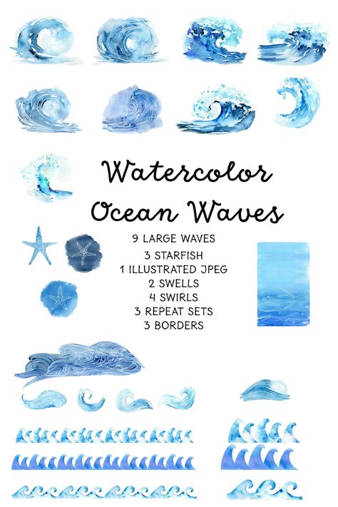 Surface Design Textile, Wave Clipart, Tidal Waves, Watercolor Wave, Waves Sea, Watercolor Ocean, Tidal Wave, Party Banners, Party Banner