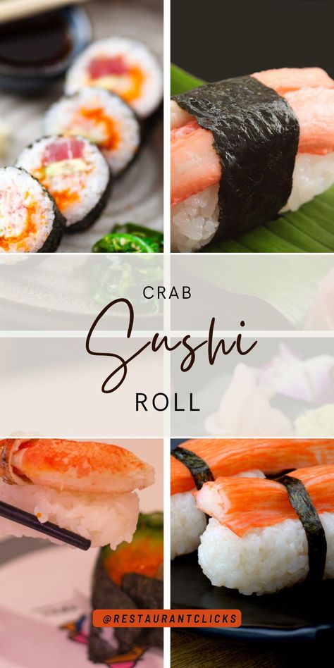 Before using crab in sushi, the crab must be thoroughly cooked because raw crab meat may contain dangerous bacteria that can result in food poisoning.Before being used in rolls or other cuisines, crab is often boiled or steam-cooked, cooled, and then refrigerated.The delicate texture and sweet flavor of cooked crab meat go well with the other ingredients in sushi rolls. #crabsushi Sushi Crab Mix Recipes, Raw Crab, Types Of Sushi Rolls, Crab Sushi, Cooking Crab, Spicy Tuna Roll, Types Of Sushi, Nigiri Sushi, Food Poisoning