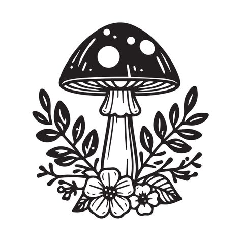 Check out this awesome 'Mushroom+flower+and+leaf+line+art' design on @TeePublic! Boho Mushroom, Mushroom Svg, Moon Mushroom, Mushroom Clipart, Tattoo Filler, Mystical Moon, Mushroom Shirt, Magic Mushroom, Doodle Art Designs