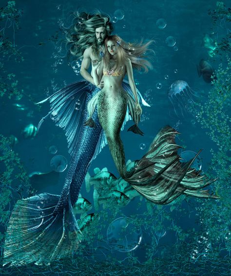 Mermaid's cave by ElenaDudina on DeviantArt Mermaid Couple, Mermaid Cave, Mermaid Poster, Anime Mermaid, Mermaid Artwork, Fantasy Mermaids, Mermaid Swimming, Mermaid Pictures, Gothic Fantasy Art