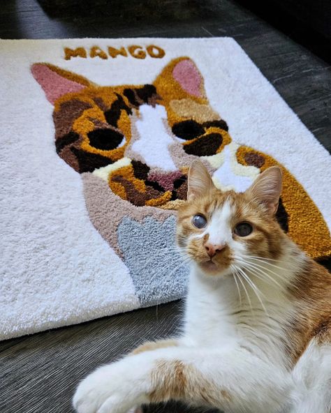 Now I can make a tufted rug from a photo of your pet! DM me to order 💌 Or visit my Etsy shop, link in bio! . . . #handmade #pet #cat #tufted #rug #tuftinggun #custom #buy #buynow Rug Tufting Ideas Cat, Cat Tufted Rug, Cat Rugs, Aesthetic Rugs, Punch Needling, Cat Rug, Cat Custom, Handmade Pet, La Face