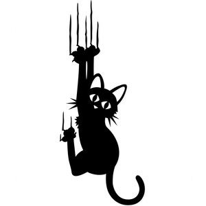 Silhouette Design Store - Pets Scared Ghost, Silhouette Chat, Cat Hanging, Halloween Vinyl, Black Cat Art, Cat Quilt, Sticker Funny, Cat Silhouette, Ghost Halloween