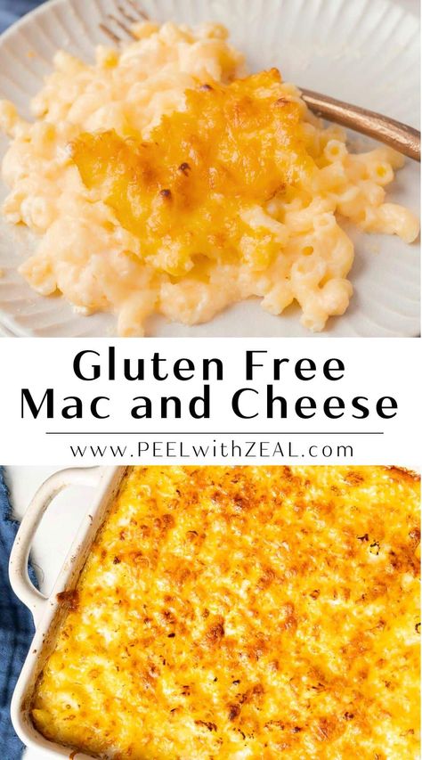 Baked Gluten-Free Mac and Cheese This is the best baked mac and cheese recipe you'll try! It's made with gluten-free pasta, a rich and creamy cheese sauce, and baked to perfection in under 40 minutes. It's easy enough for a weeknight dinner but indulgent enough for special occasions! Gluten Free Homemade Mac And Cheese, Fast Easy Gluten Free Dinner, Gluten Free Max And Cheese, Crock Pot Gluten Free Mac And Cheese, Gluten Free Macaroni And Cheese Baked, Homemade Mac And Cheese Recipe Gluten Free, Gluten Free Cheese Its, Best Gluten Free Mac And Cheese Baked, Gluten Free Mac N Cheese Baked