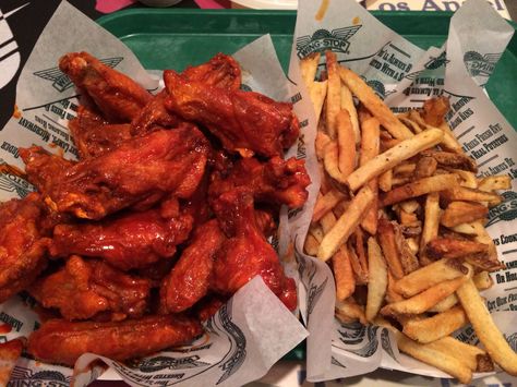 Wing Stop original hot wing and seasoned fries 043014 Hot Wings Wingstop, Essen, Wing Stop Boneless Wings, Wing Stop Fries Seasoning, Wing Stop Wings, Hot Wings And Fries, Chicken Wings And Fries, Wings Stop, Wings And Fries