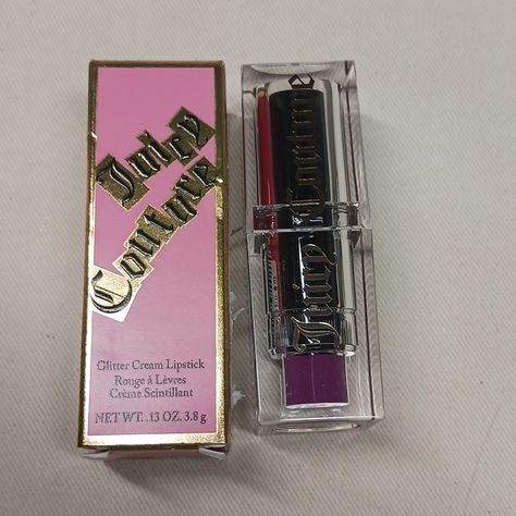 Brand New In Box Juicy Couture Makeup, Dream Items, Couture Makeup, Glitter Lipstick, Purple Lipstick, Cream Lipstick, Lipstick Shades, Crown Jewels, Lipstick Colors