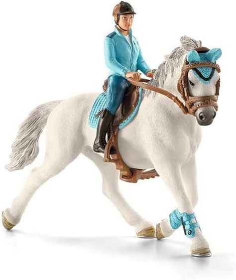 Amazon.com: Schleich 4-Piece Competition Tournament Rider & Horse Set with Hanoverian Mare Horse Toy, Tournament Saddle & Bridle, White : Schleich: Toys & Games Schleich Horses Stable, Mare Horse, Bryer Horses, Horse Club, Hanoverian, Equestrian Helmet, Breyer Horses, Horse Blankets, Toy Horse