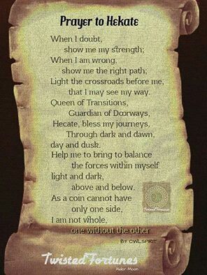 Prayer to Hekate Prayer To Hecate, Hecate Prayer, Goddess Magick, Hecate Goddess, Wiccan Magic, Witch Spirituality, Grimoire Book, Magic Spell Book, Wiccan Witch