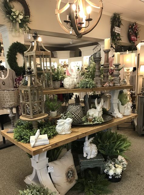 Vertical Store Display, Floral Shop Displays Visual Merchandising, Spring Store Displays, Home Decor Store Display, Gift Shop Display, Antique Store Displays, Flower Shop Display, Boutique Store Displays, Vintage Shop Display