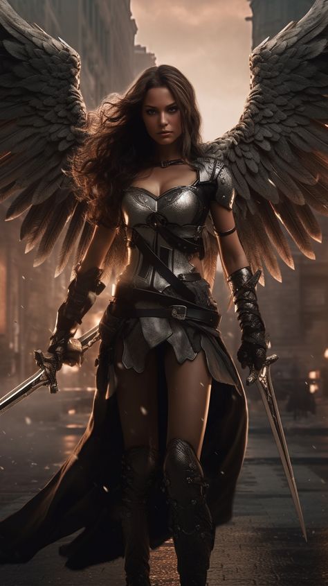 Battle angel created with AI by Amanda Church Fantasy Queen, Gothic Angel, Angel Artwork, Angel Images, Angel Warrior, Gothic Fantasy Art, Warrior Queen, Black Angels, Badass Women