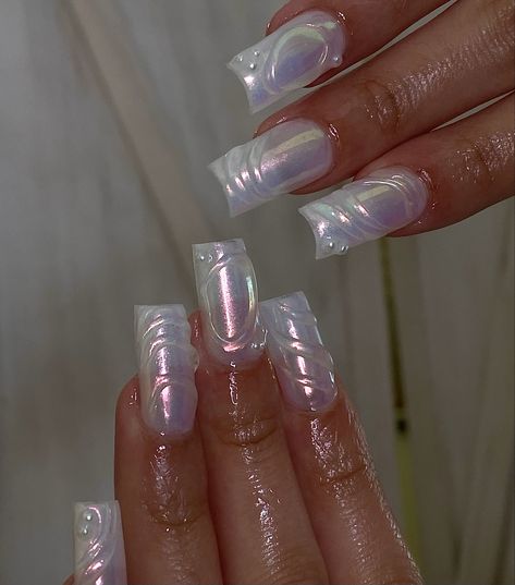 3d Wet Nails, Clear 3d Nails, Clear Jelly Nails, Raindrop Nails, Wet Nails, Gel Chrome Nails, Japan Nail, Bubble Nails, Water Nails