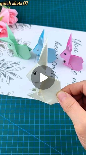 quick shots 07 on Instagram: "The super cute little white rabbit origami tutorial is here. Once you learn it, you will be able to #新知creater#handmade #origami tutorial" How To Make Paper Rabbit, How To Make Rabbit With Paper, Origami Bunny Step By Step, Japanese Origami Tutorials, Origami Art Tutorial, Paper Folding Crafts For Kids, Rabbit Crafts For Kids, Rabbit Paper Craft, Folding Paper Crafts