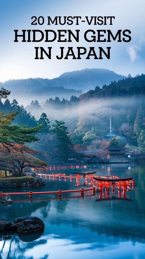 Check out this article if you want to explore Japan beyond the usual tourist spots. These 20 hidden gems offer a more authentic and immersive experience, taking you off the beaten path to discover the true essence of Japan. From serene temples to picturesque villages, these places will make your trip unforgettable. Save this pin for later and start planning your unique Japan adventure! Cool Places To Visit In Japan, Japan Best Places, Japan Unique Places, Must See In Japan, Hidden Gems Travel, Japan Must Visit Places, Japan Off The Beaten Path, Best Places In Japan, Japan Hidden Gems