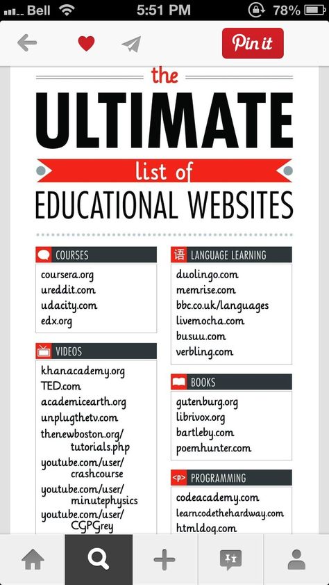 The Ultimate List Of Educational Websites #Technology #Trusper #Tip Accounting Education, Hacking Websites, Free Online Education, Military Workout, Educational Website, Free Online Classes, Useful Websites, Life Hacks Computer, Life Hacks Websites