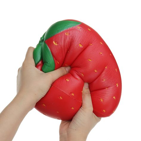 Giant Strawberry Squishy 25*20CM Huge Fruit Slow Rising Soft Toy Gift Collection With Packaging Strawberry Squishy, Giant Strawberry, Squishies Kawaii, Cool Fidget Toys, Bad Barbie, Cute Squishies, Slime And Squishy, Cartoon Gift