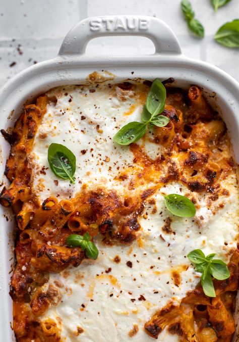 Burrata Baked, Back To School Dinners, Burrata Pasta, Salad Appetizer Cups, Ziti Pasta, School Dinners, Savory Bites, Burrata Cheese, Single Recipes