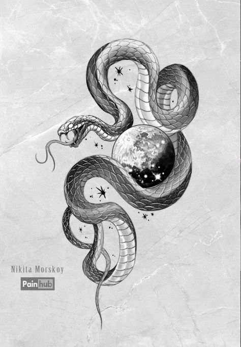 Black Snake Tattoo, Snake Sketch, Arte Jazz, Snake Illustration, Serpent Tattoo, Snake Drawing, Snake Tattoo Design, Skeleton Tattoos, Creepy Tattoos