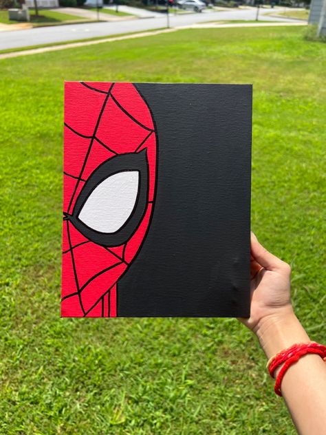 Spider-Man 8x10 acrylic painting Spiderman Canvas Art, Marvel Tattoo Ideas, Clean Painting, Spiderman Canvas, Spiderman Painting, Marvel Paintings, Spiderman Mask, Cute Easy Paintings, Disney Canvas Art