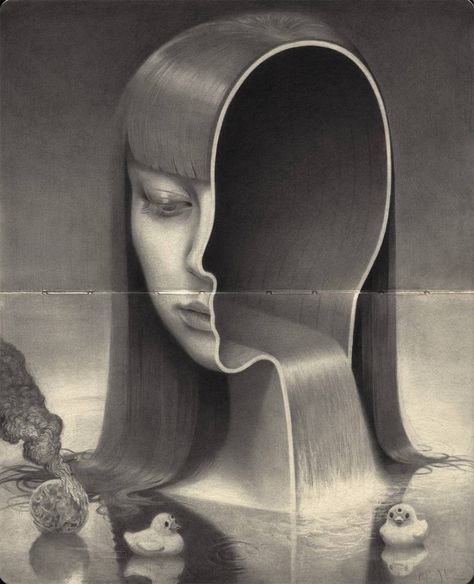 Miles Johnston, Surealism Art, Graphite Art, Surreal Portrait, Spoke Art, Colossal Art, Surrealism Painting, A Level Art, Ap Art