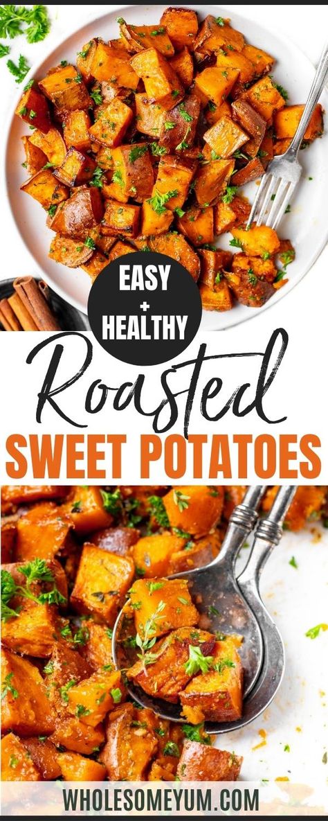 Roasted Yams Recipe Healthy, Essen, Fresh Yams Recipe Baked, Sweet Potato On The Stove, Flower Child Sweet Potato Recipes, Low Cholesterol Sweet Potato Recipes, Diced Sweet Potatoes Baked, Sweet Potato Recipes For Diabetics, Low Cal Sweet Potato Recipes