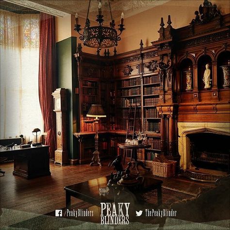 Behind The Scenes | Peaky Blinders Peaky Blinders Set, Peaky Blinders Fashion, Mansion Exterior, Elegant Living Room Decor, Old Manor, Victorian Interiors, Home Library Design, Casa Vintage, Home Styles