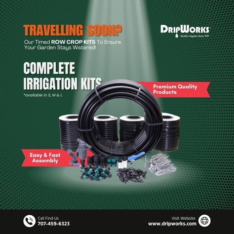 🌿💧 Elevate your garden and crop watering with our Drip Tape Row Crop Irrigation Kits! Perfect for long rows and garden beds, drip tape is a favorite among commercial farmers and backyard gardeners. Now available in three new sizes to meet your diverse needs. Ensure efficient, uniform watering for healthier, more productive plants. 🌱✨SHOP NOW: https://www.dripworks.com/drip-irrigation/irrigation-kits/drip-tape-row-crop #DripTape #RowCropIrrigation #EfficientWatering #HealthyPlants #GardenSo... Efficient Gardening, Water Saving Tips, Drip Tape, Drip Irrigation Kit, Irrigation Controller, Summer Gardening, Irrigation Systems, Waterwise Garden, Drip System