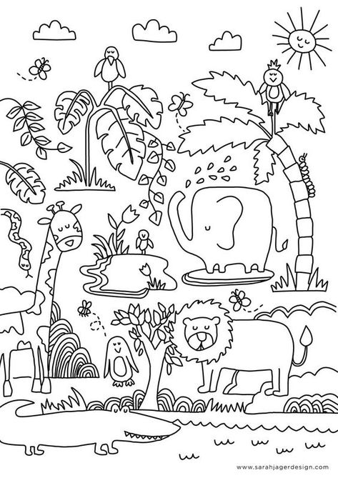 The Jungle Colouring Page Coloring pages #coloringpages Coloring books #coloringbooks Coloring pages for kids #coloringpagesforkids Coloring pages for kids animals #coloringpagesforkidsanimals 2.323 Jungle Colouring Pages, Safari Coloring Pages, Jungle Coloring Pages, Zoo Animal Coloring Pages, Notebook Decoration, Adults Coloring, Farm Animal Coloring Pages, Valentine Coloring Pages, Kids Animals