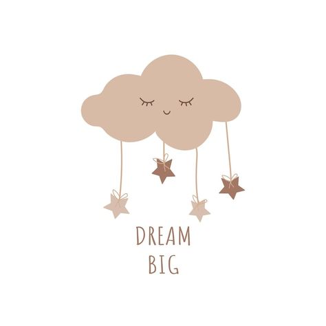 Cloud Nursery Theme, Baby Poster Design, Baby Room Quotes, Poster With Text, Sweet Dream Quotes, Beige Colours, Newborn Quotes, Kids Room Poster, Baby Posters