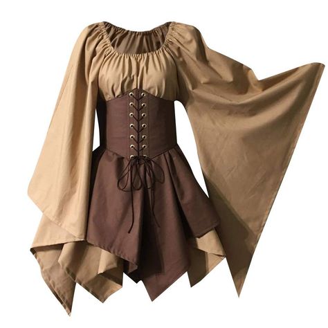 Long Sleeve Corset Dress, Fashion Mini Dress, Long Sleeve Corset, Irish Dress, Medieval Cosplay, Combination Dresses, Corset Skirt, Color Combinations For Clothes, Princess Cosplay