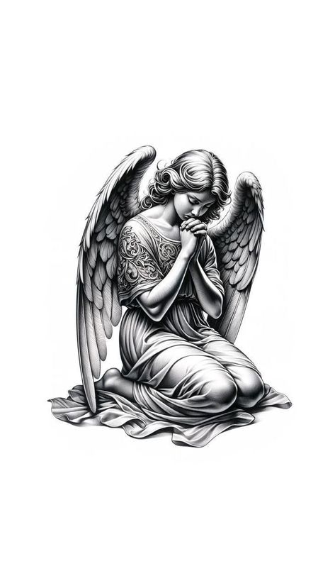 Christus Tattoo, Angle Tattoo, Heaven Tattoos, Christ Tattoo, Statue Tattoo, Tattoo Inspiration Men, Religious Tattoo, Half Sleeve Tattoos For Guys, Angel Tattoo Designs