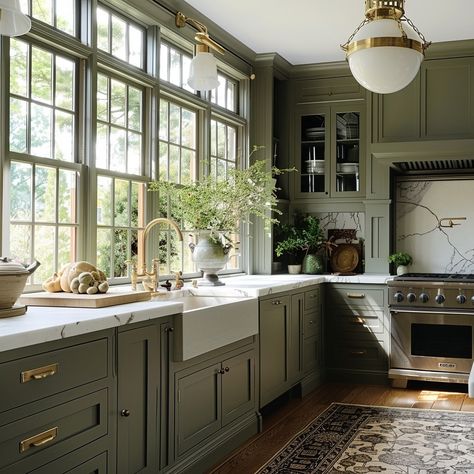 Sarah Robertson (@studiodearborn) • Instagram-foto's en -video's Modern English Kitchen, Studio Dearborn, Sarah Robertson, Sage Kitchen, Kitchen Green, Westchester Ny, Stock Cabinets, European Farmhouse, English Kitchens