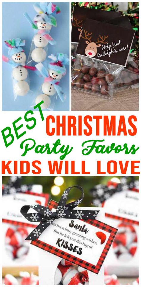 INCREDIBLE Party Favors! Christmas party favor ideas that are easy and fun! Goodie bags, DIY ideas, party favor bags and more. BEST Christmas party favors for kids and children for Christmas parties or birthday parties or Winter Wonderland Parties! Classroom Christmas Party Goody Bags, Handmade Christmas Party Favors, Classroom Christmas Party Gifts, Christmas Take Home Treats For School, Holiday Gifts For Classroom Kids, Boys Christmas Party Ideas, Goodie Bag Ideas For Kids Christmas, Toddler Classroom Christmas Gift Ideas, Christmas Snack Bags For Kids