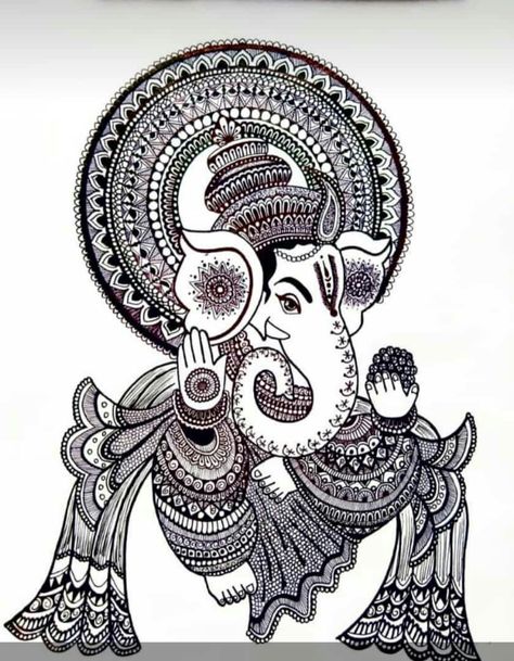 Ganesh Mandala, Aries Art, Ganesh Ji, Hand Lettering Art, Beautiful Art Paintings, Madhubani Painting, Zentangle Art, Letter Art, Tory Burch Miller Sandal