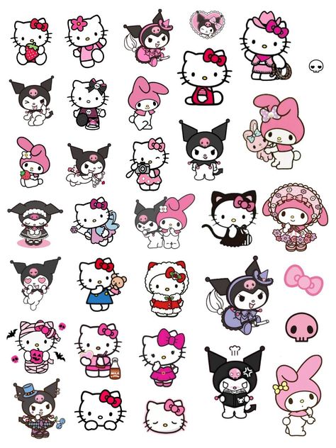 Sanrio printable sticker sheet for GoodNotes planner templates. Perfect for adding cute stickers to your digital planner. #sanrio #goodnotes . #Stickers_Kuromi #Free_Printable_Planner_Stickers_Kawaii #Decoracion_Hello_Kitty #Hello_Kitty_Stickers Sanrio Goodnotes, Free Printable Planner Stickers Kawaii, Kuromi Aesthetic, Hello Kitty Stickers, Aesthetic Sanrio, Hello Sticker, Hello Kitty Imagenes, Hello Kitty Colouring Pages, Hello Kitty Printables