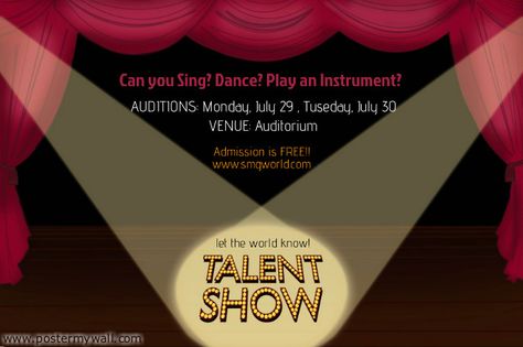 Talent Show Poster, Talent Show Flyer, Show Poster Design, Unique Brochure Design, Show Invitation, Tri Fold Wedding Invitations, Show Flyer, Comedians Jokes, Bio Data For Marriage